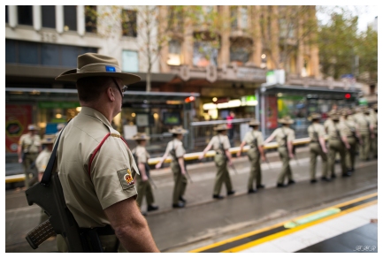 Anzac Day Drill Sargent watches the ranks, 5D Mark III | 24mm 1.4 Art