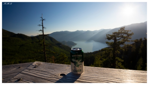 Enjoying a beer at the top, Canada style. Squamish, Canada. 5D Mark III | Zeiss 18mm 2.8 | Polariser